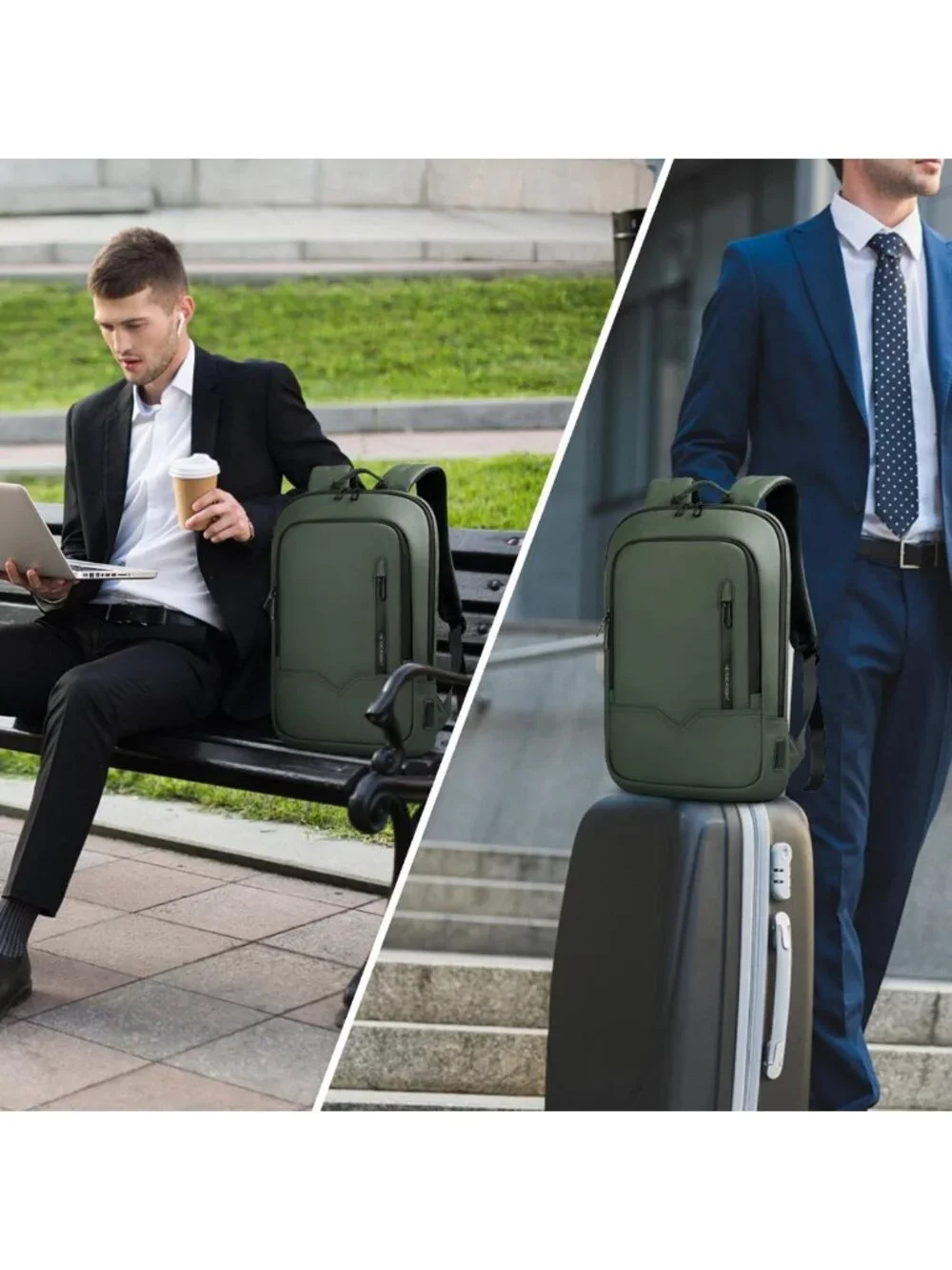 Lightweight Slim Laptop Backpack for Men | Anti-Theft Water Resistant Travel Bag